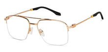 Load image into Gallery viewer, Gold Geometric Half Rim Unisex Eyeglasses by Vincent Chase-146986