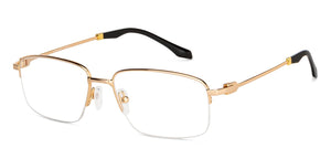Gold Rectangle Half Rim Unisex Eyeglasses by Vincent Chase-146988