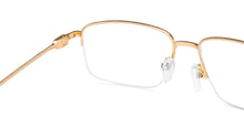 Load image into Gallery viewer, Gold Rectangle Half Rim Unisex Eyeglasses by Vincent Chase-146988