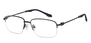 Gunmetal Rectangle Half Rim Unisex Eyeglasses by Vincent Chase-146989