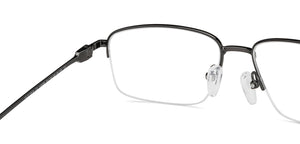 Gunmetal Rectangle Half Rim Unisex Eyeglasses by Vincent Chase-146989