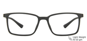 Black Rectangle Full Rim Wide Unisex Eyeglasses by Vincent Chase Essentials-147313