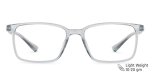 Grey Rectangle Full Rim Wide Unisex Eyeglasses by Vincent Chase Essentials-148150