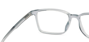 Grey Rectangle Full Rim Wide Unisex Eyeglasses by Vincent Chase Essentials-148150