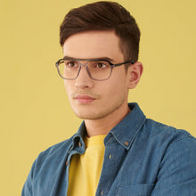 Load image into Gallery viewer, Black Aviator Full Rim Unisex Eyeglasses by Vincent Chase VC-147491
