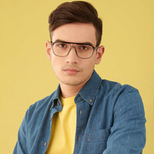Load image into Gallery viewer, Black Aviator Full Rim Unisex Eyeglasses by Vincent Chase VC-147491