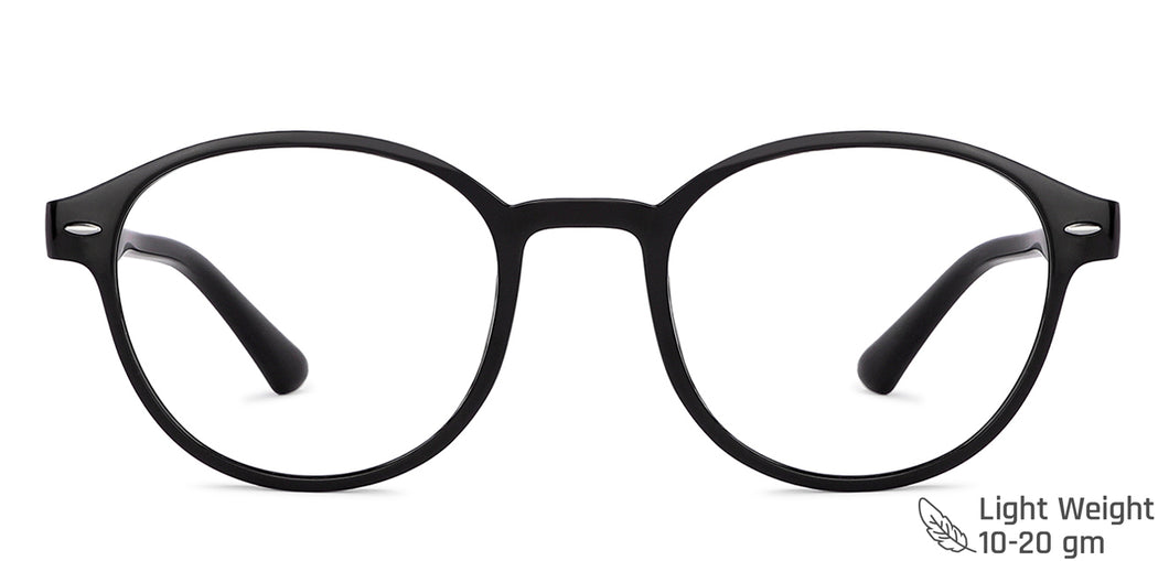 Black Round Full Rim Medium Unisex Eyeglasses by Vincent Chase Essentials-148175