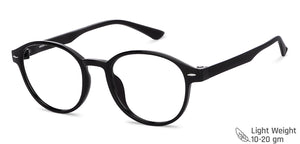 Black Round Full Rim Medium Unisex Eyeglasses by Vincent Chase Essentials-148175
