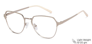 Beige Geometric Full Rim Unisex Eyeglasses by Vincent Chase-148476