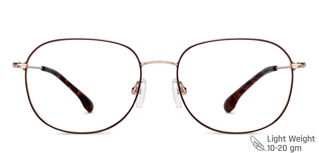 Brown Aviator Full Rim Unisex Eyeglasses by Vincent Chase-148485