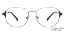 Load image into Gallery viewer, Silver Geometric Full Rim Unisex Eyeglasses by Vincent Chase-148491
