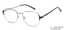 Load image into Gallery viewer, Silver Geometric Full Rim Unisex Eyeglasses by Vincent Chase-148491
