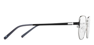 Silver Geometric Full Rim Unisex Eyeglasses by Vincent Chase-148491