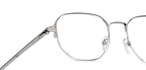 Silver Geometric Full Rim Unisex Eyeglasses by Vincent Chase-148491