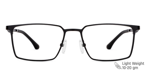 Black Rectangle Full Rim Unisex Eyeglasses by Vincent Chase-148524
