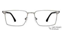 Load image into Gallery viewer, Silver Rectangle Full Rim Unisex Eyeglasses by Vincent Chase-148526
