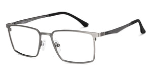 Silver Rectangle Full Rim Unisex Eyeglasses by Vincent Chase-148526