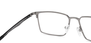 Silver Rectangle Full Rim Unisex Eyeglasses by Vincent Chase-148526