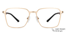Load image into Gallery viewer, Gold Square Full Rim Unisex Eyeglasses by Vincent Chase-148534