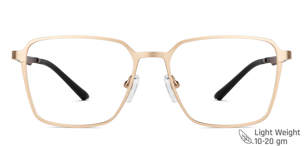 Gold Square Full Rim Unisex Eyeglasses by Vincent Chase-148534