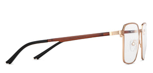 Gold Square Full Rim Unisex Eyeglasses by Vincent Chase-148534