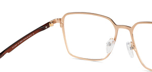 Gold Square Full Rim Unisex Eyeglasses by Vincent Chase-148534