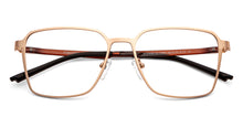 Load image into Gallery viewer, Gold Square Full Rim Unisex Eyeglasses by Vincent Chase-148534