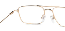 Load image into Gallery viewer, Gold Rectangle Full Rim Unisex Eyeglasses by Vincent Chase-149076