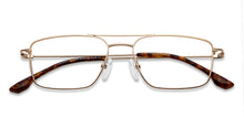 Load image into Gallery viewer, Gold Rectangle Full Rim Unisex Eyeglasses by Vincent Chase-149076