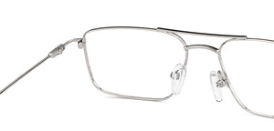 Silver Rectangle Full Rim Unisex Eyeglasses by Vincent Chase-149077