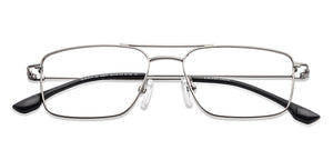 Silver Rectangle Full Rim Unisex Eyeglasses by Vincent Chase-149077