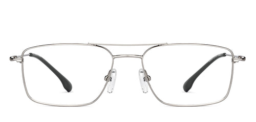 Silver Rectangle Full Rim Unisex Eyeglasses by Vincent Chase-149077