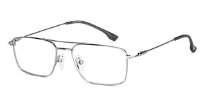 Silver Rectangle Full Rim Unisex Eyeglasses by Vincent Chase-149077