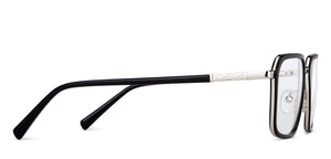 Silver Geometric Full Rim Unisex Eyeglasses by Vincent Chase-149396