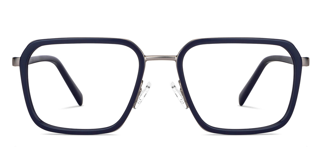 Gunmetal Geometric Full Rim Unisex Eyeglasses by Vincent Chase-149398