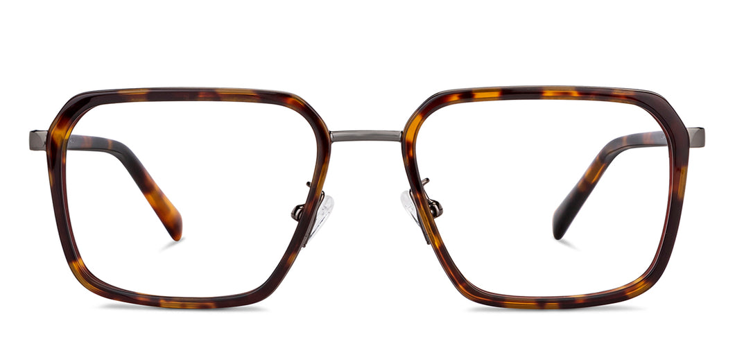 Tortoise Rectangle Full Rim Unisex Eyeglasses by Vincent Chase-202215