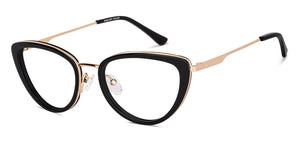 Gold Cat Eye Full Rim Women Eyeglasses by Vincent Chase-149399