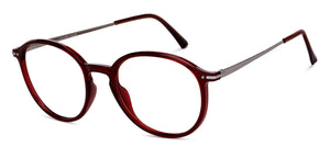Maroon Round Full Rim Unisex Eyeglasses by Vincent Chase-149481