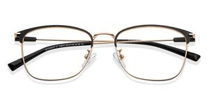 Gold Rectangle Full Rim Unisex Eyeglasses by Vincent Chase-149610
