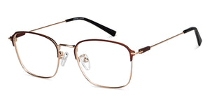 Gold Square Full Rim Unisex Eyeglasses by Vincent Chase-149614