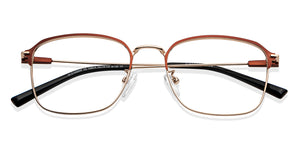 Gold Square Full Rim Unisex Eyeglasses by Vincent Chase-149614