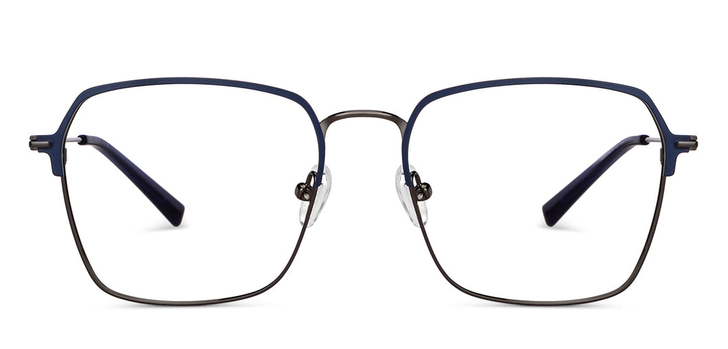Blue Geometric Full Rim Unisex Eyeglasses by Vincent Chase-149605