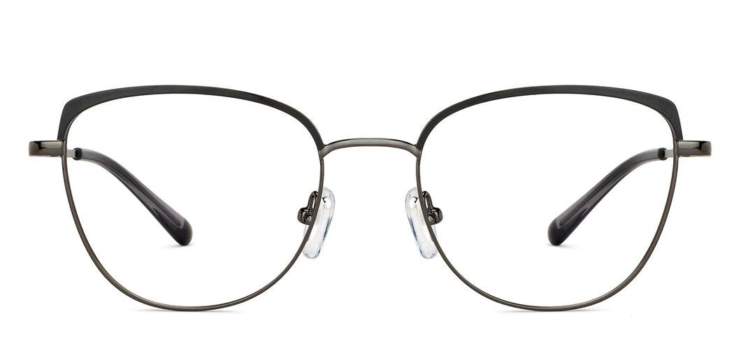 Gunmetal Cat Eye Full Rim Women Eyeglasses by Vincent Chase-149625