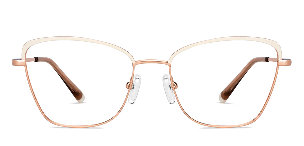 Gold Cat Eye Full Rim Women Eyeglasses by Vincent Chase-149628
