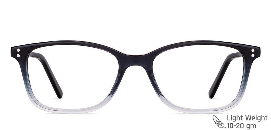 Black Rectangle Full Rim Unisex Eyeglasses by Vincent Chase-149692