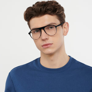 Black Aviator Full Rim Unisex Eyeglasses by Vincent Chase-149718