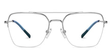 Load image into Gallery viewer, Silver Geometric Half Rim Unisex Eyeglasses by Vincent Chase-149776
