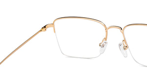 Gold Rectangle Half Rim Unisex Eyeglasses by Vincent Chase-149778