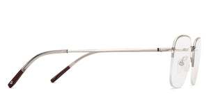Silver Rectangle Half Rim Unisex Eyeglasses by Vincent Chase-201811
