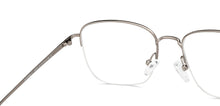 Load image into Gallery viewer, Silver Rectangle Half Rim Unisex Eyeglasses by Vincent Chase-201811